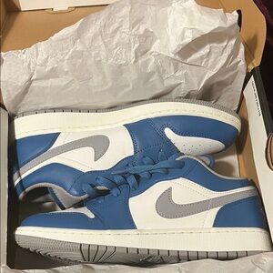 Men's Blue Jordan 1 Low Size 7